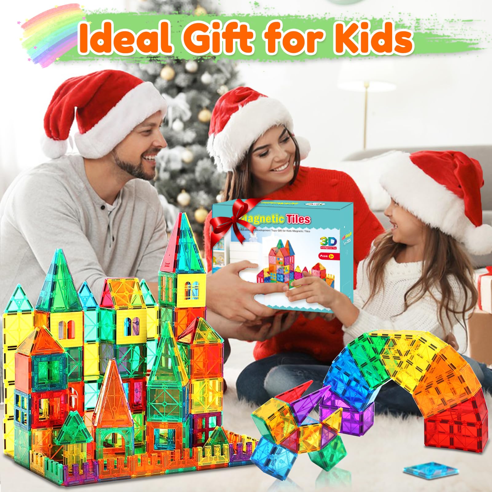 Kaysaitoy 100 Pezzi Costruzioni Magnetici Magneti Giocattoli per Bambini Piastrelle magnetiche Giocattoli giochi bambini 3 anni blocchi magnetici per ragazzi e ragazze di 3 4 5 6 7 8 anni