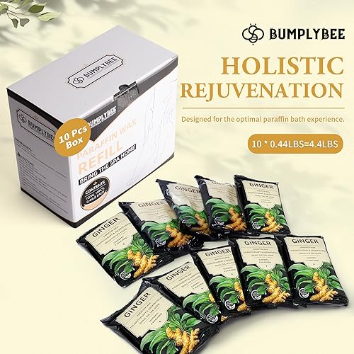 Miniatura 3 de Cera de parafina para manos y pies, 10 paquetes de repuestos de cera de parafina de jengibre para máquina de cera de parafina, baño de cera de
