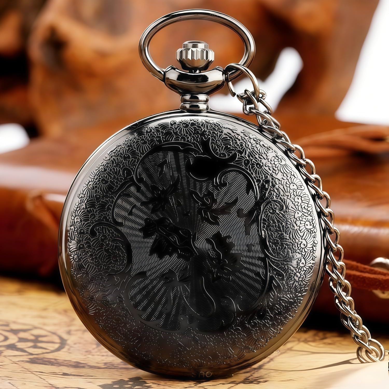 Vintage Pocket Watch, Quartz Pocket Watch with Chain Gift Box for Men Women, Classic Pocket Watches for Father's Day Valentine's Anniversary and Birthday Gifts