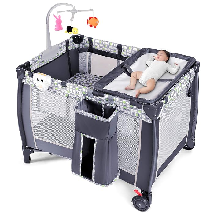 Buy HONEY JOY Portable Baby Playard, 3in1 Pack and Play with Infant