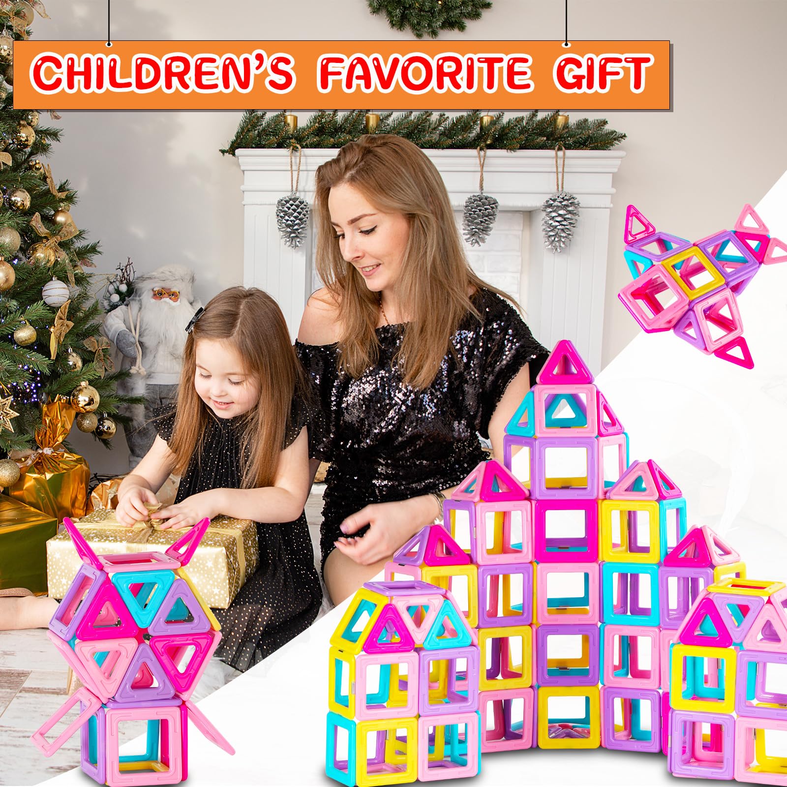 Costruzioni Magnetiche per Bambini 3 4 5 6 Anni 38 Pezzi Magneti Giochi Bambina 3 4 5 6 Anni Gioco Magnetici Bambino Mattoncini Magnetici per Bambini Natale Compleanno Regalo Bambina 3 4 5 6 7 Anni