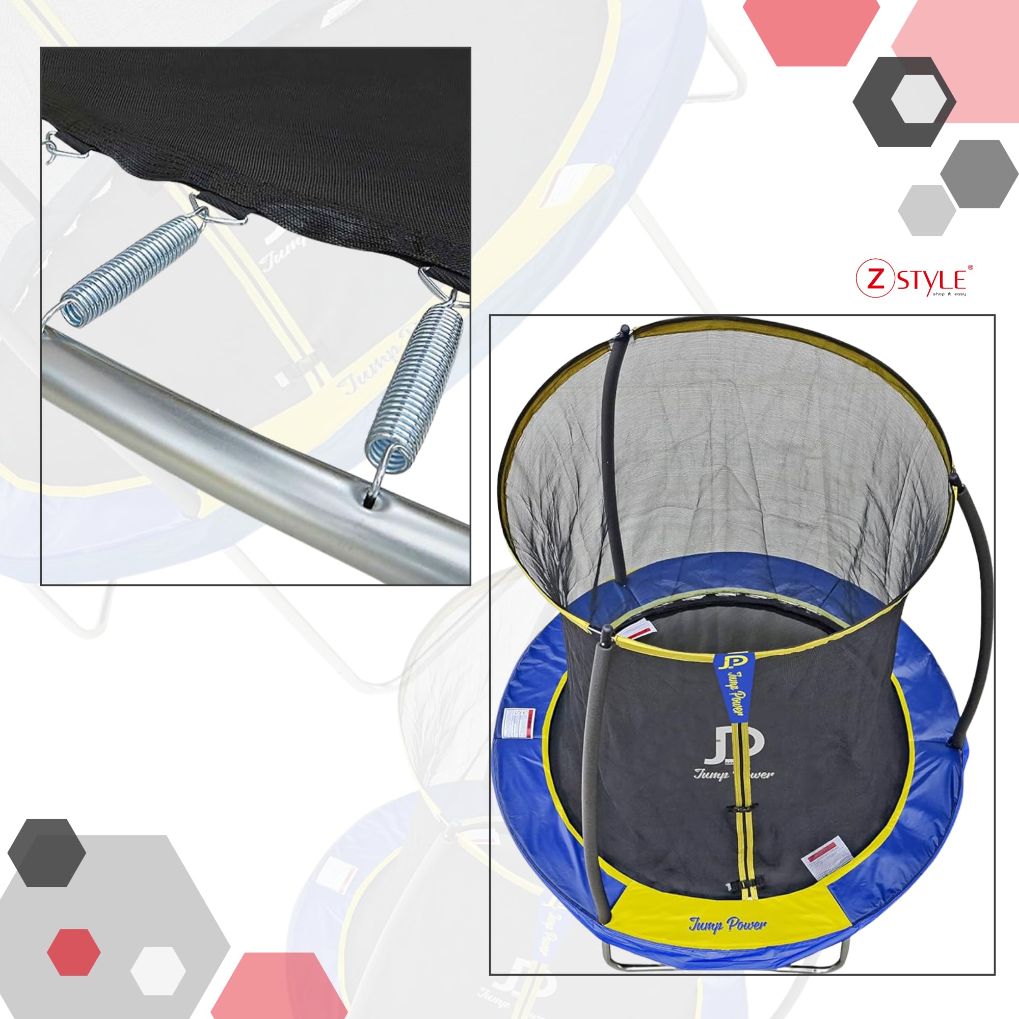 Trampolino Tappeto Elastico Per Giardino Ø 183/244 Set Completo Rete Di Sicurezza Scaletta Copertura Del Bordo Per Bambini Adulti Rotondo Sport Tempo Libero