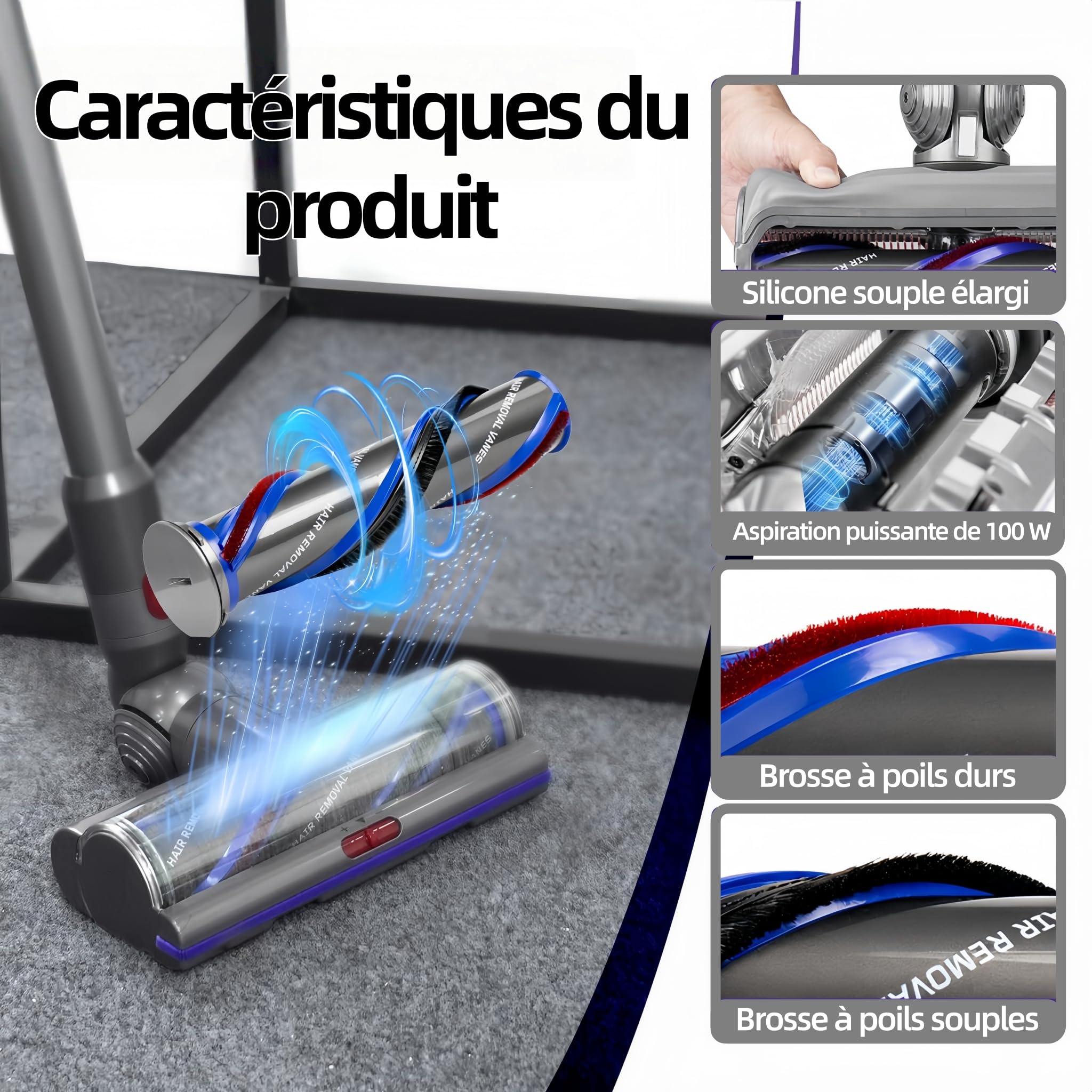 Brosse Motorisée Haute Performance Compatible Dyson V7 V8 V10 V11 V15