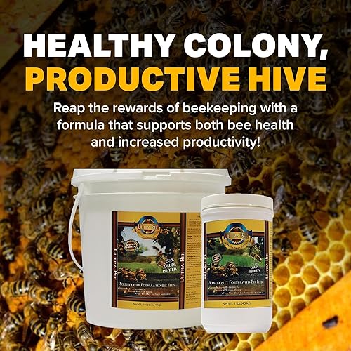 Miniatura 10 de Mann Lake Alimento seco sustituto de polen, alto en proteínas, aumenta la cría, colonia saludable, esencial para apicultores, libre de subproductos