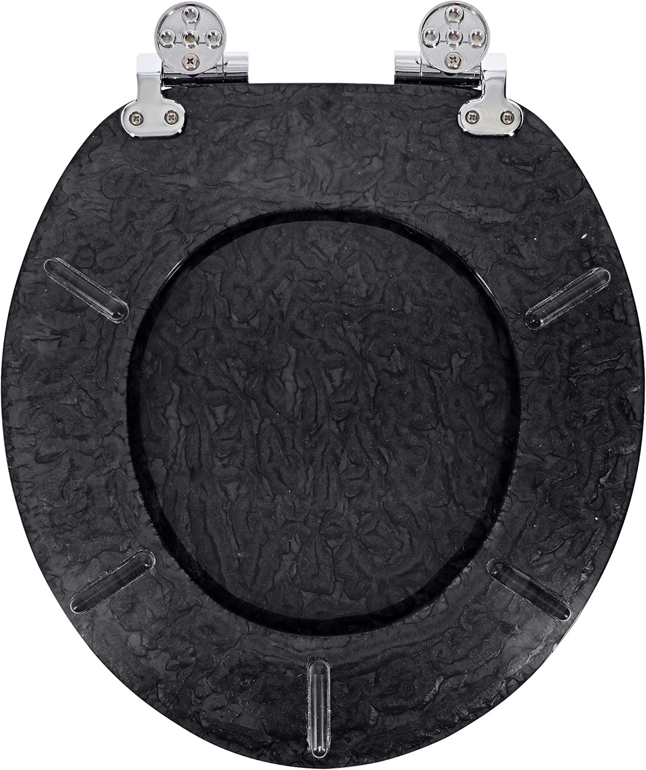 Home+Solutions Deluxe Resin Maui Decorative Round Toilet Seat - Coastal Decor, Beach House, Shells, No Slam Toilet, Slow Close, Resin Round Toilet Seats