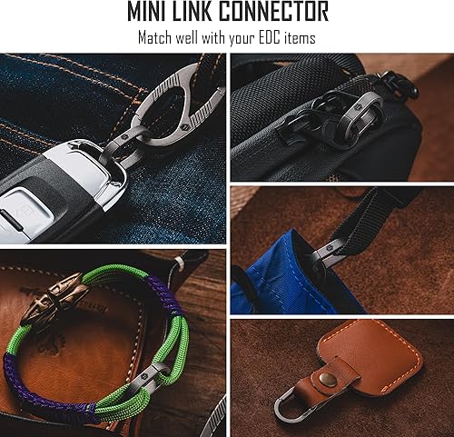 Miniatura 4 de KeyUnity Mini Split Key Ring Quick Release Key Organizer, Titanium Carabiner Keychain Liner for Connecting Home Car Keys