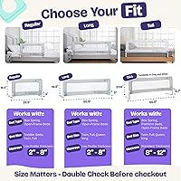 Vista 3 de ComfyBumpy Paquete de 1 riel de cama para niños pequeños de 35.5 pulgadas de largo x 19.5 pulgadas de alto, rieles de cama para niños pequeños, Azul