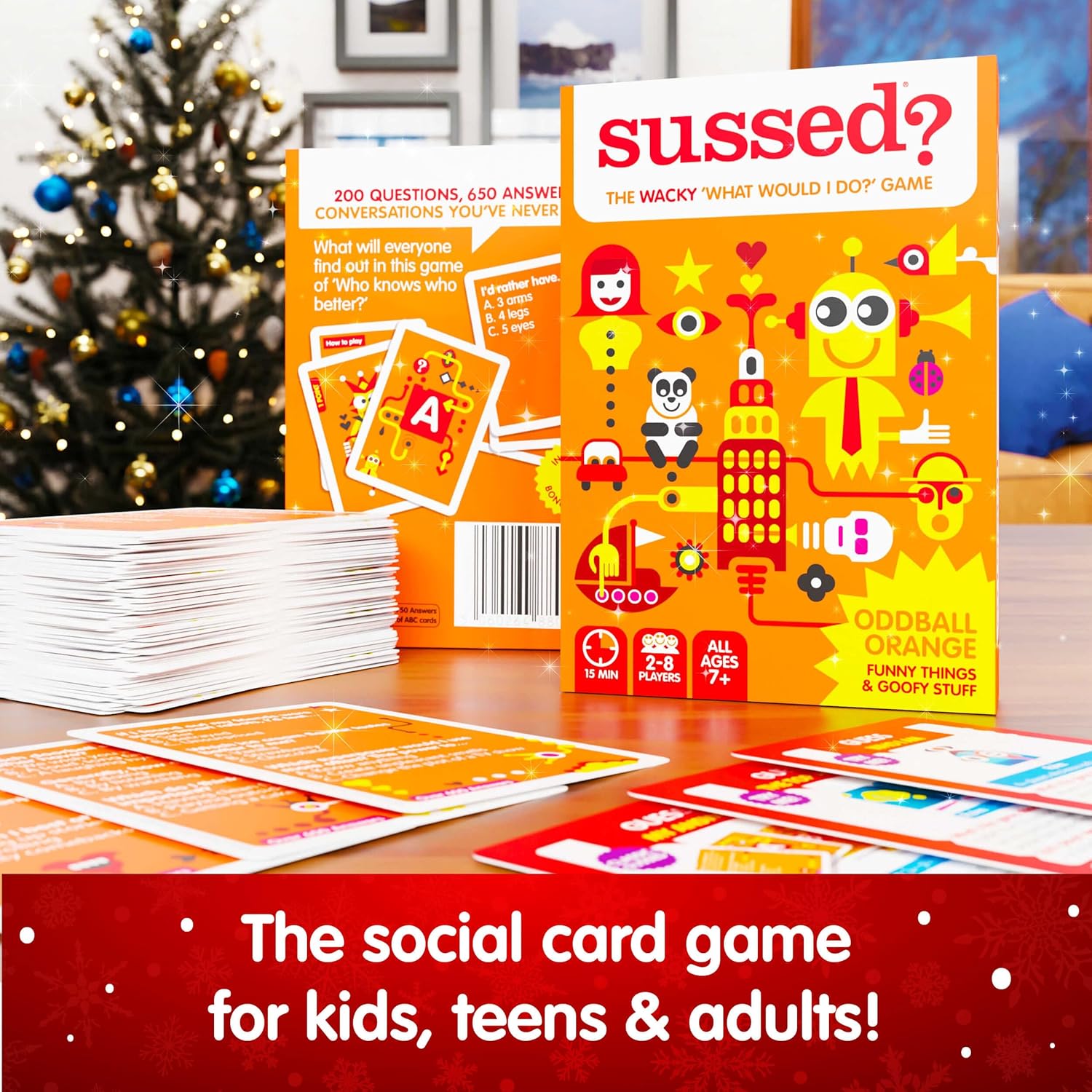 SUSSED 850 Wacky Conversation Starters for Kids, Teens & Adults- The ‘What Would I Do?’ Card Game - Hilarious Gift for Family Fun (4 Decks Bundle)