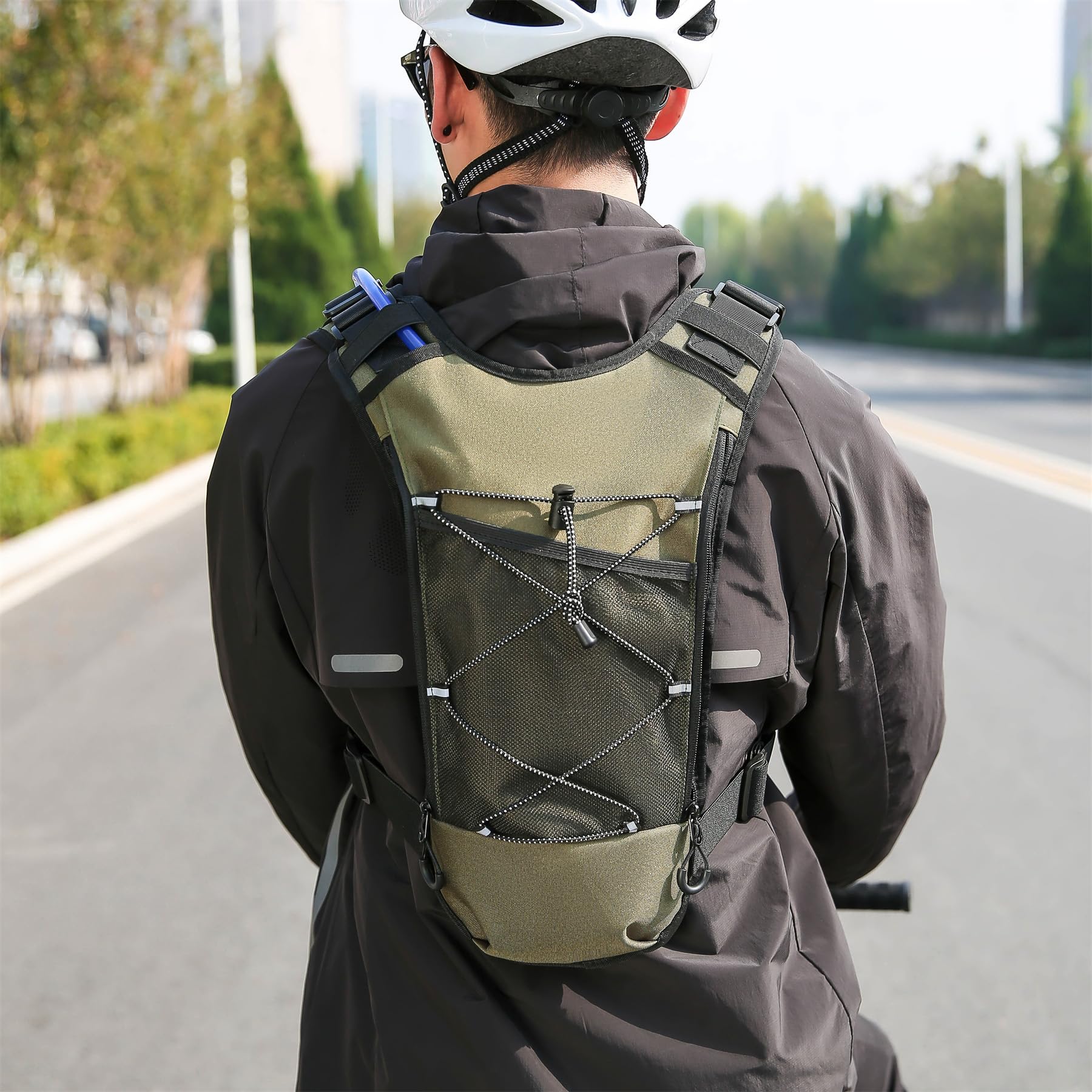 Sac à dos gilet de course, cyclisme, sac à dos d'hydratation 5 L pour homme et femme, sac d'hydratation léger pour marathon, trail, course, jogging, randonnée et escalade.
