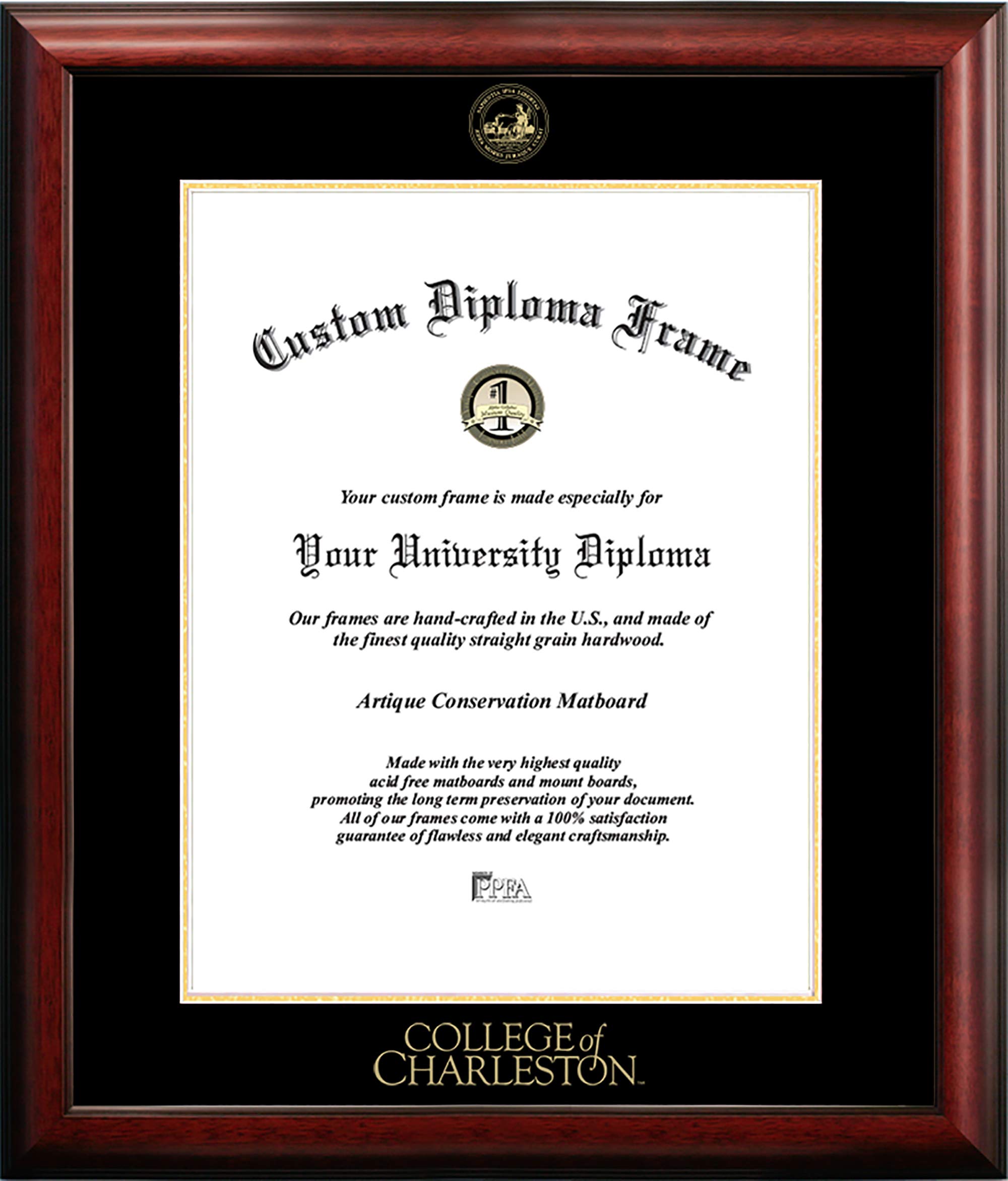 Campus Images SC998GED College of Charleston Embossed Diploma Frame, 20