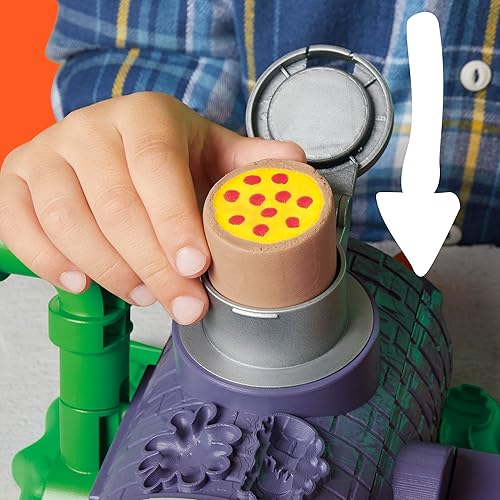 Miniatura 9 de Play-Doh Teenage Mutant Ninja Turtles Slice & Blast - Juego de pizza de 4 pulgadas, figura de acción de Mikey de 4 pulgadas, artes y manualidades