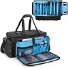 HODRANT DJ Gig Cable Bag, Large DJ Cable File Case with Sturdy Padded Bottom & Dividers, Travel DJ Gear Storage Organizer for Microphones, 14