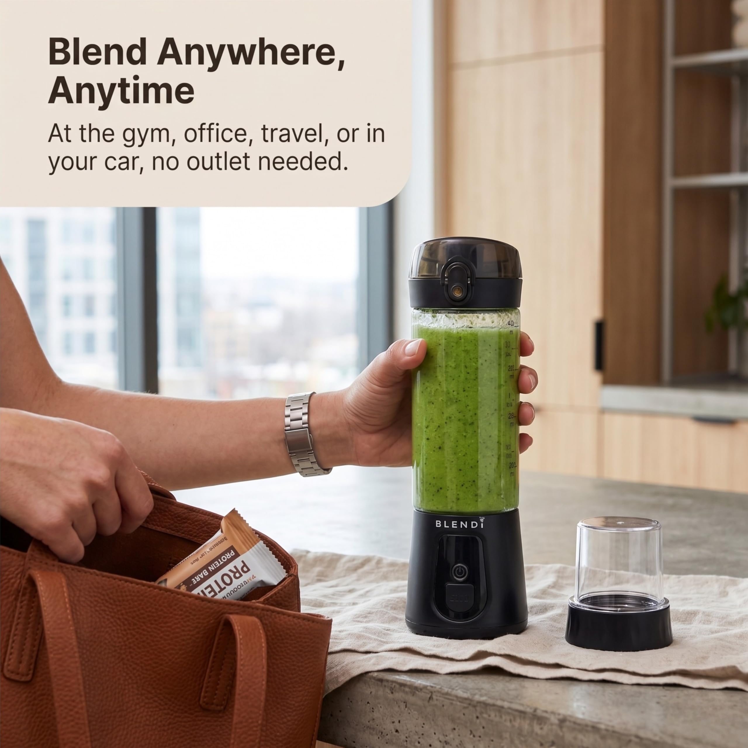 BLENDi Pro+ Mélangeur portable (500 ml, noir) – Moteur de 120 W amélioré, rechargeable par USB-C, mixeur personnel sans fil pour smoothies et milkshakes – Sans BPA, autonettoyant, facile à transporter
