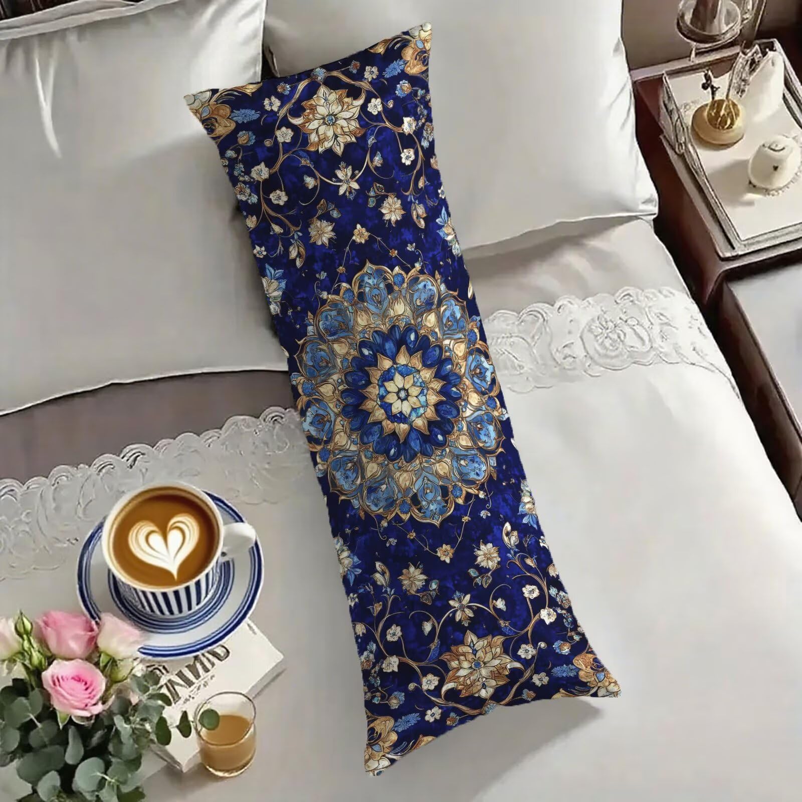 Taie traversin 140 cm marine mandala pour sublimer votre chambre