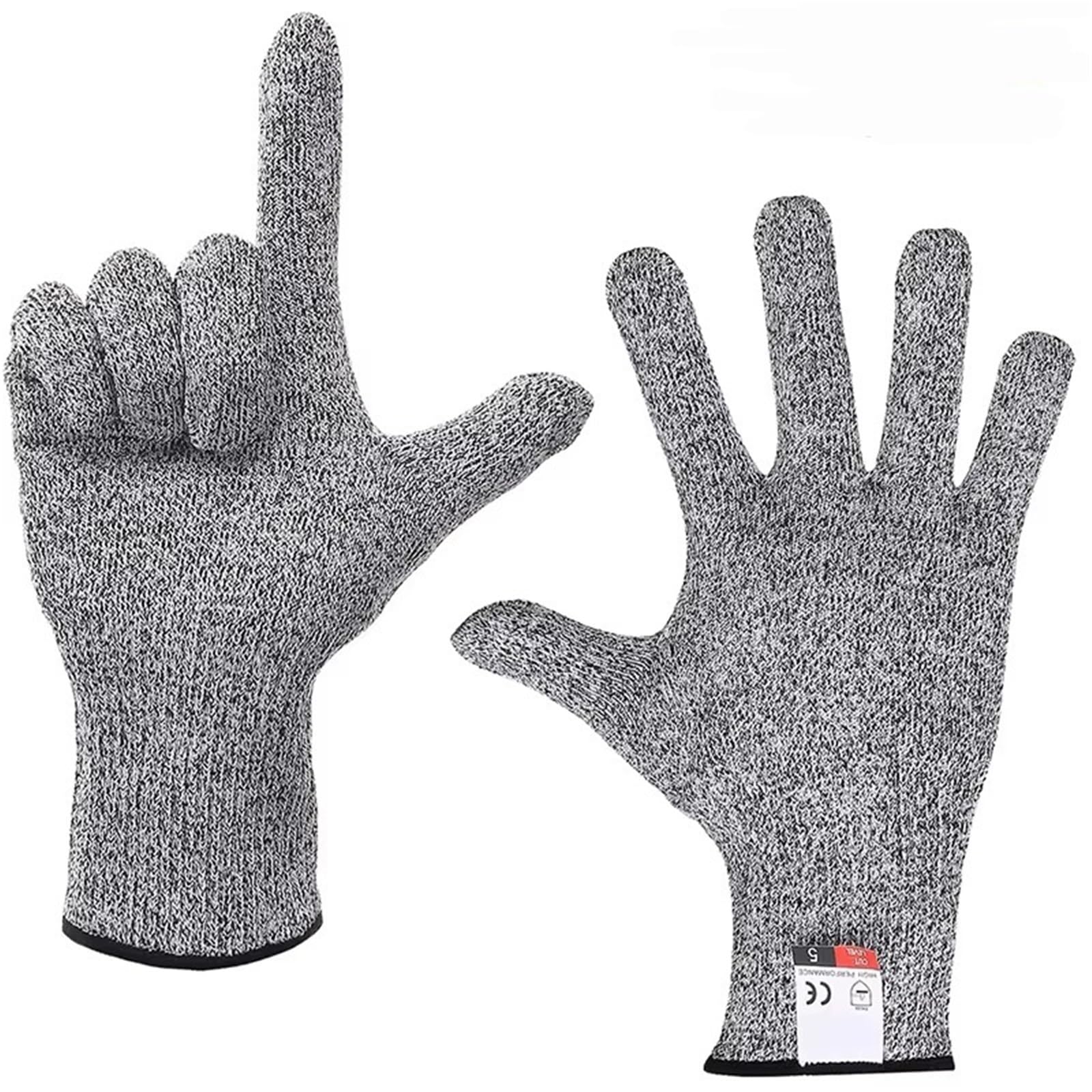 Guantes anticorte de grado 5 HPPE resistentes a arañazos, guantes seguridad for corte vidrio, alimenticio, económicos,Alta flexibilidad(Xl)