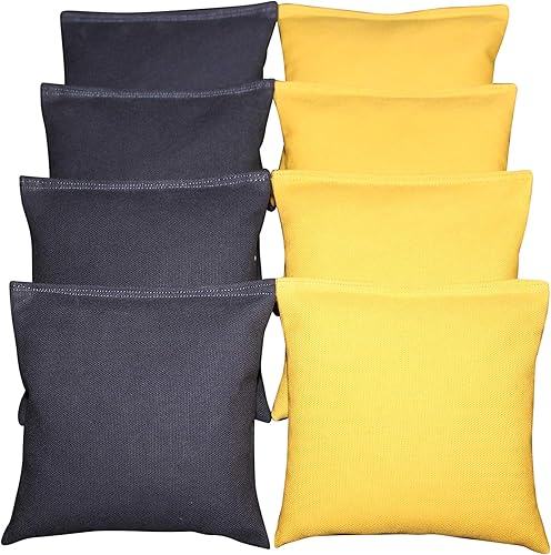BackYardGamesUSA Juego de 8 bolsas de cornhole elige tus 2 colores. Tamaño reglamentario hecho a mano