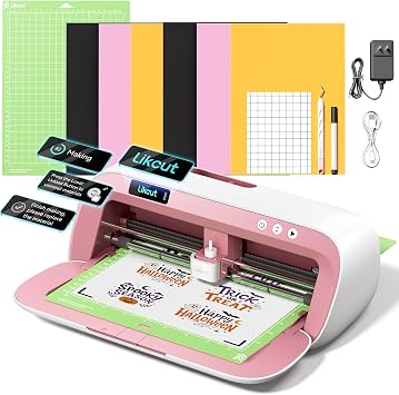 Likcut S41 Vinyl Cutter Machine, 8.5" Sticker Cutter, Print Then Cut, Pink