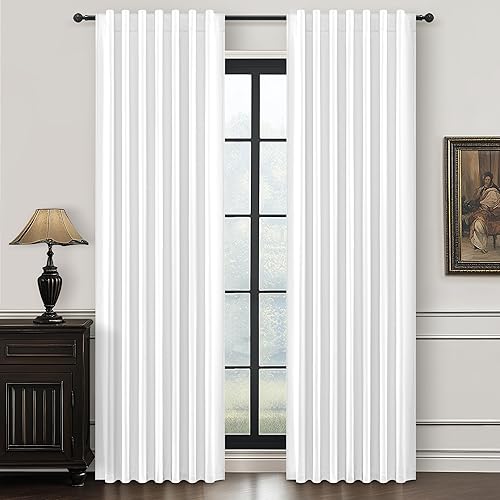 Miniatura 69 de Cortinas opacas totales de abedul de 96 pulgadas de largo para dormitorio, 8 pies de alto, cortinas rústicas de campo térmicas pesadas para sala de