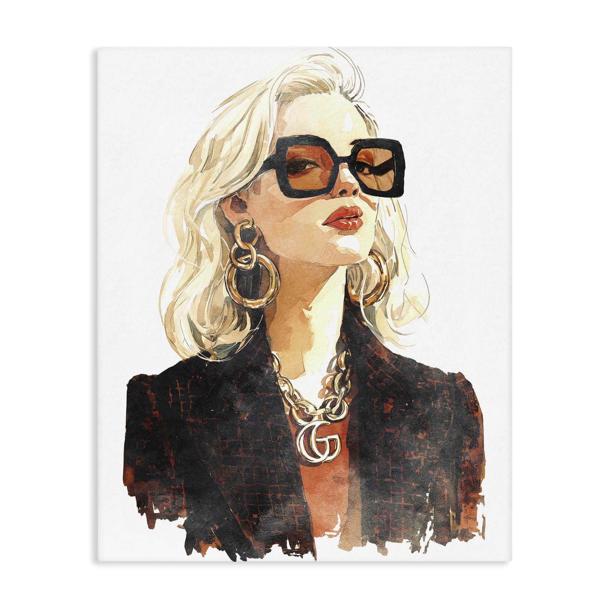 Stupell Industries Unframed Luxurious Gilded Gaze Glam, 24 X 30 Inch Canvas Wall Art