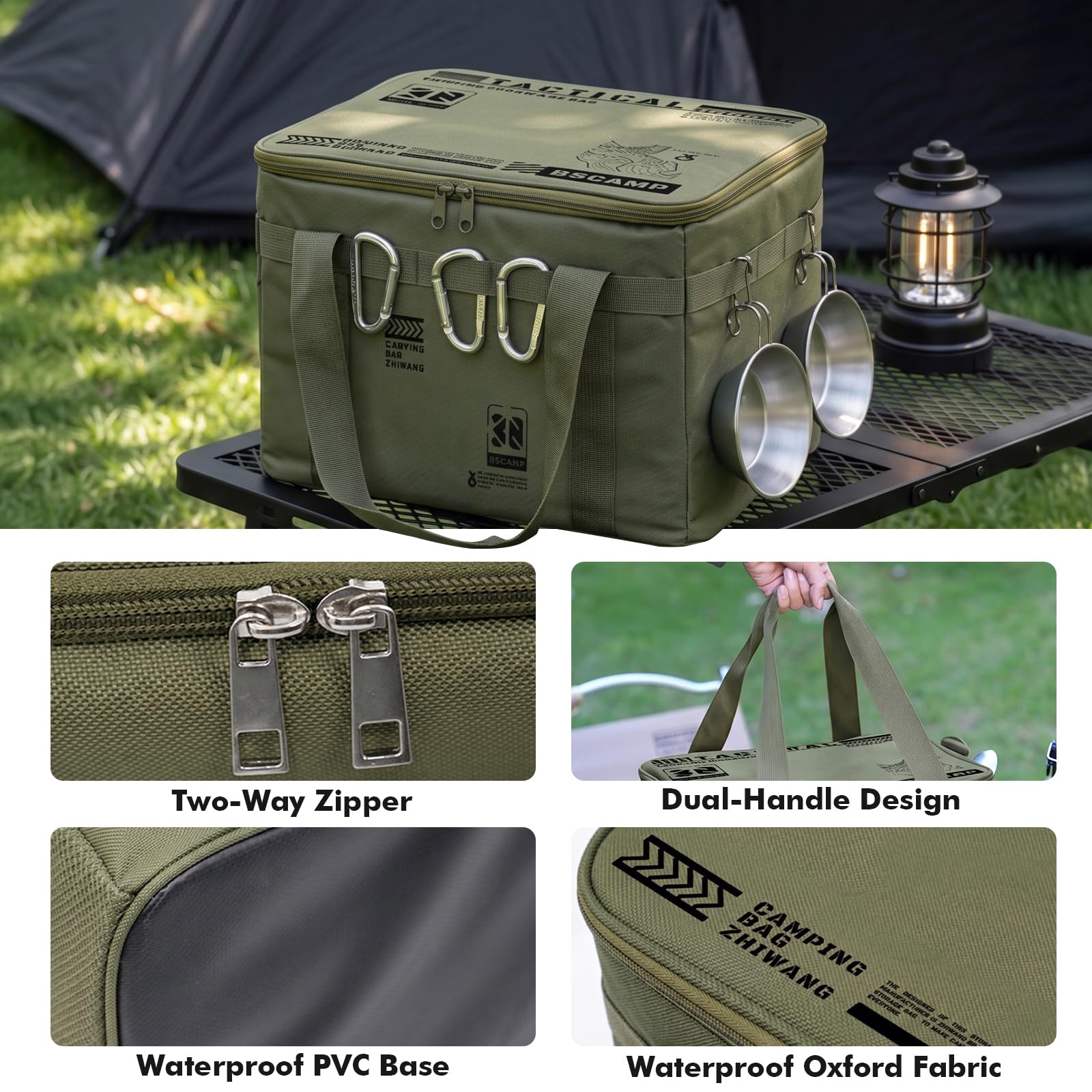 Campingbox faltbar, ZoneYan 30L camping gear organizer, picknick-organizer-tasche, taktische camping tasche, picknick aufbewahrungstasche, Die perfekte Wahl für Campingbegeisterte