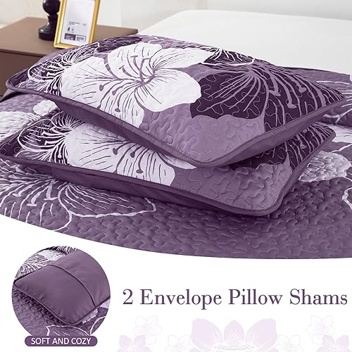 Miniatura 68 de DJY Juego de edredón de 3 piezas, tamaño Queen, con patrón floral amarillo, elegante colcha bohemia con 2 fundas de almohada, juego de ropa de cama