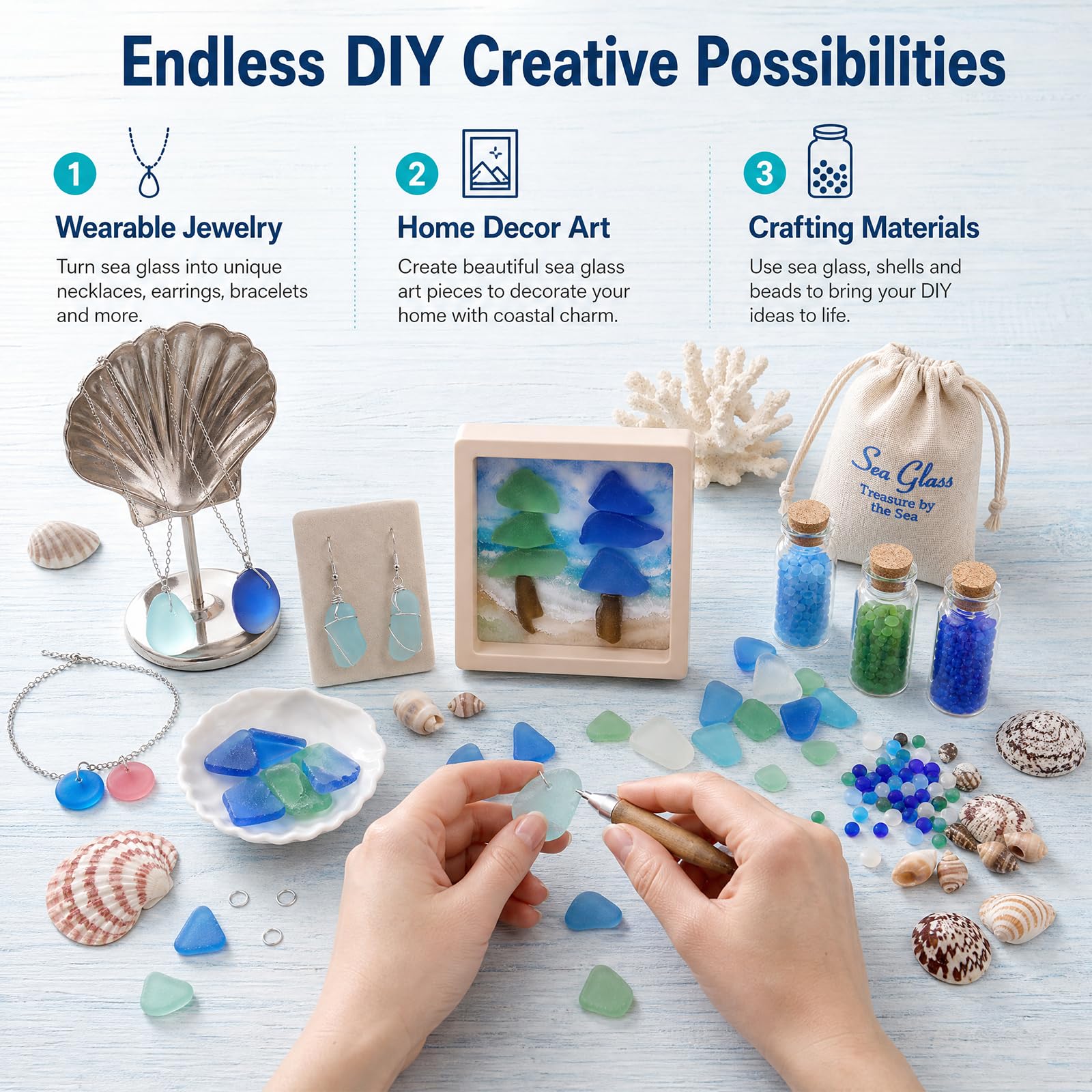 Meerglas-Adventskalender, DIY-Bastelset mit Meeresschätzen für alle