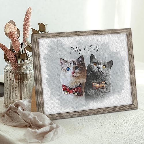 Miniatura 10 de Bohva Retrato de acuarela personalizado de tu perro gato, regalos conmemorativos para perros por pérdida de perro, lienzo personalizado para pared