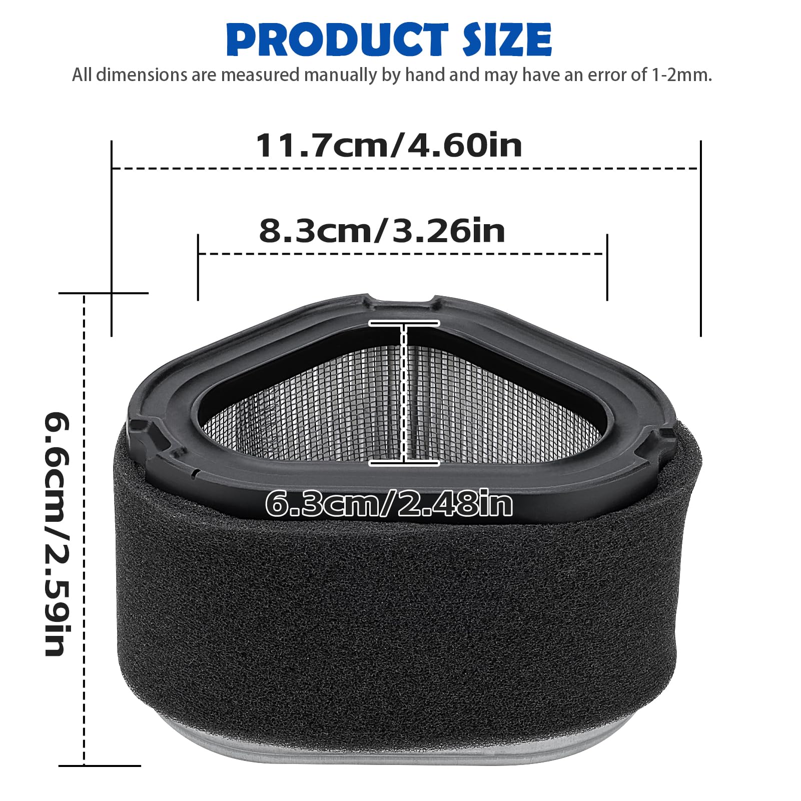 LOCOPOW 1208314 12 083 05 M92359 Air Filter for Kohler Command Pro CV 11 12.5 13 14 15 16 17 18 Fit for John Deere GT255 LT155 LT133 STX38 LX255 LT150 Lawn Mower Tractor Part