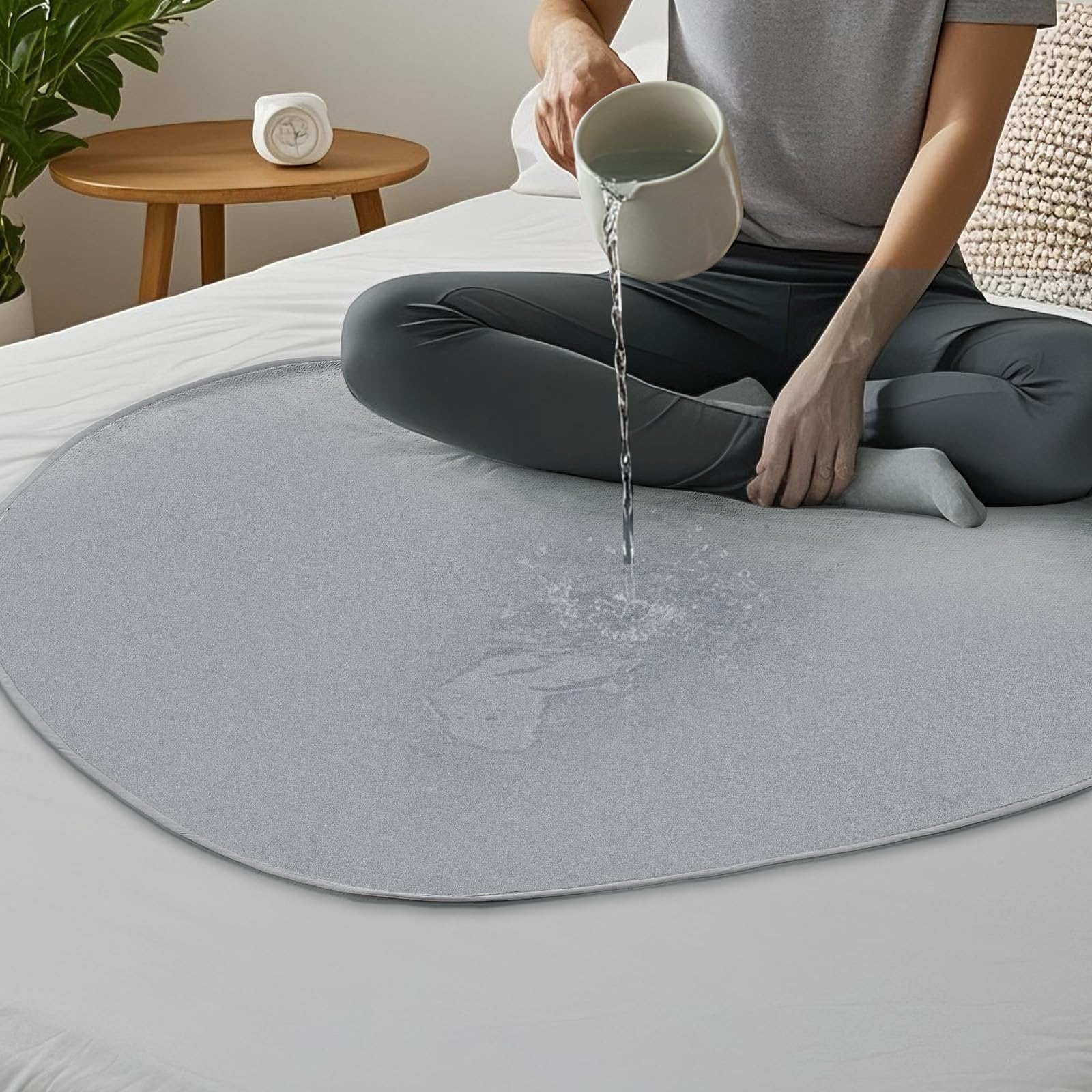 Fanfanwin Heart Waterproof Bed Blanket - Gray -4