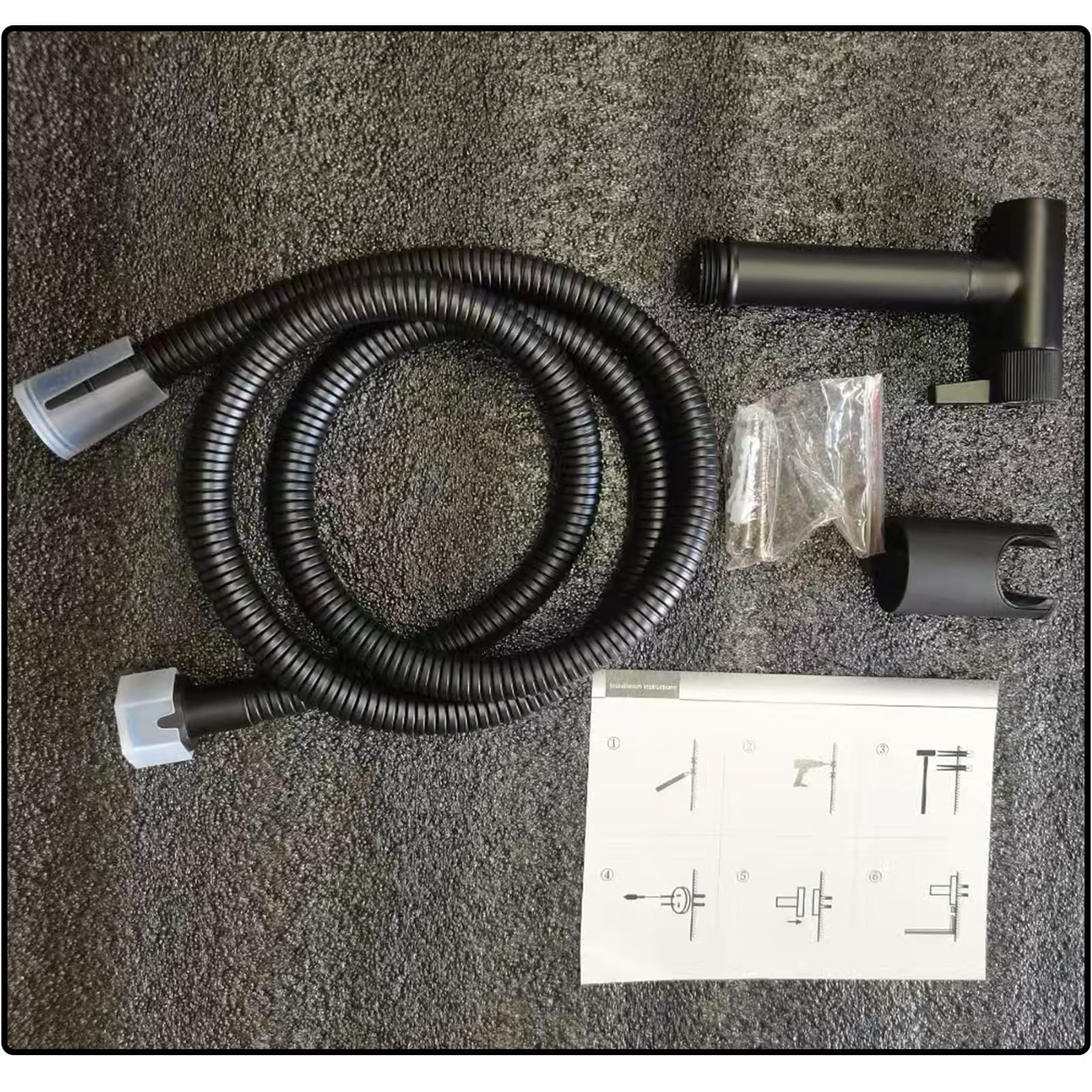 Doccetta per Bidet Nero Spruzzatore per Bidet Ottone Idroscopino per WC, con Spruzzatore a Doppia Funzione in Ottone, 1.2M Tubo Doccia, Staffa