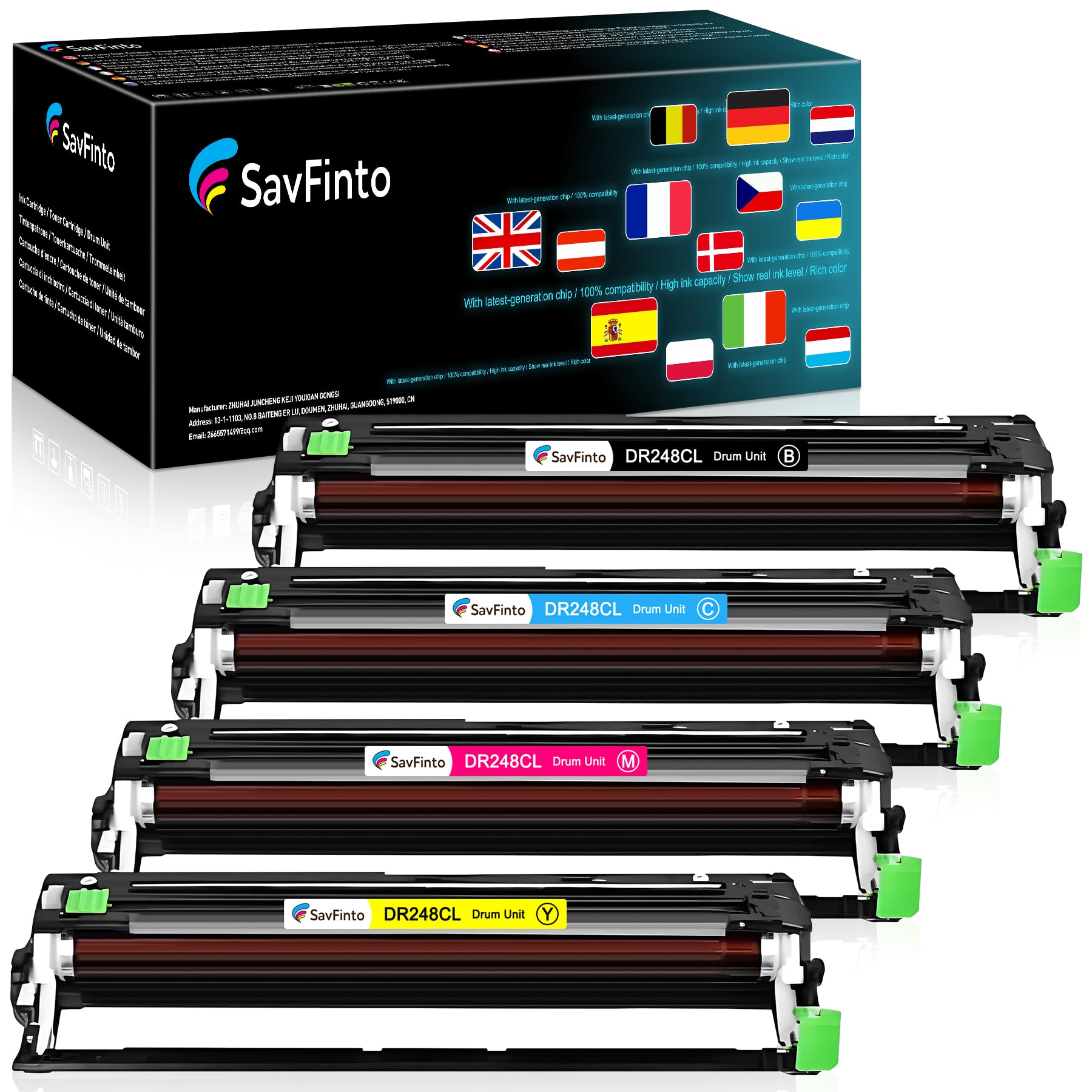 Remplacement Tambour Tn248 Tambour Pour Imprimantes Brother - Pack De 4 - Compatible DCP-L3520CDW HL-L3220CW DR-248CL LCL