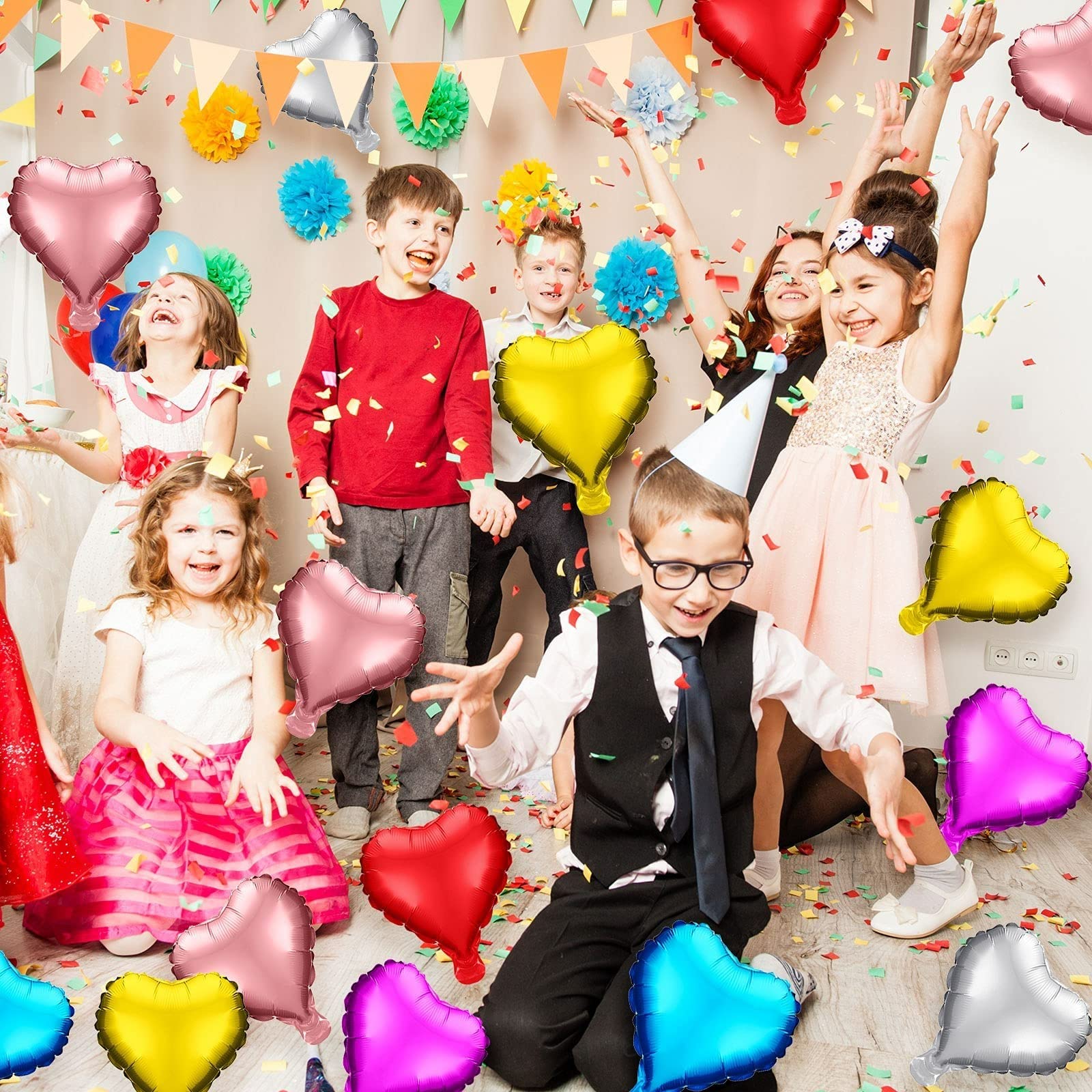 TONIFUL 30Pcs 18 Inch Red Heart Balloons Valentine's Day Heart Shape Foil Mylar Balloons Decoration For Romantic Valentine's Day Wedding Bridal Shower Anniversary Engagement Party Supplies 13 thumbnail image