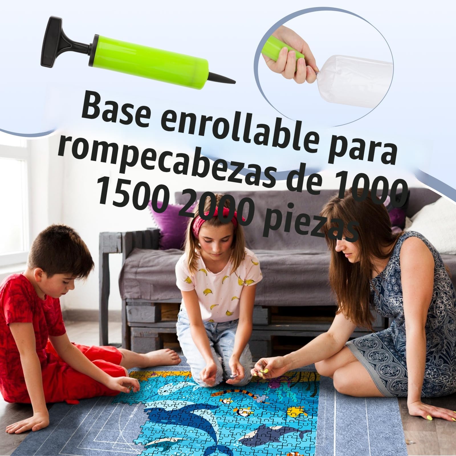 VFANDV Tapete Puzzle, Fieltro Tapete Puzzle para 1000 1500 2000 3000 Piezas Puzzle Mat Roll Jigsaw Puzzle Pad, Estera de Rompecabezas Portátil con 4 Puzzles Clasificadores (Gris)