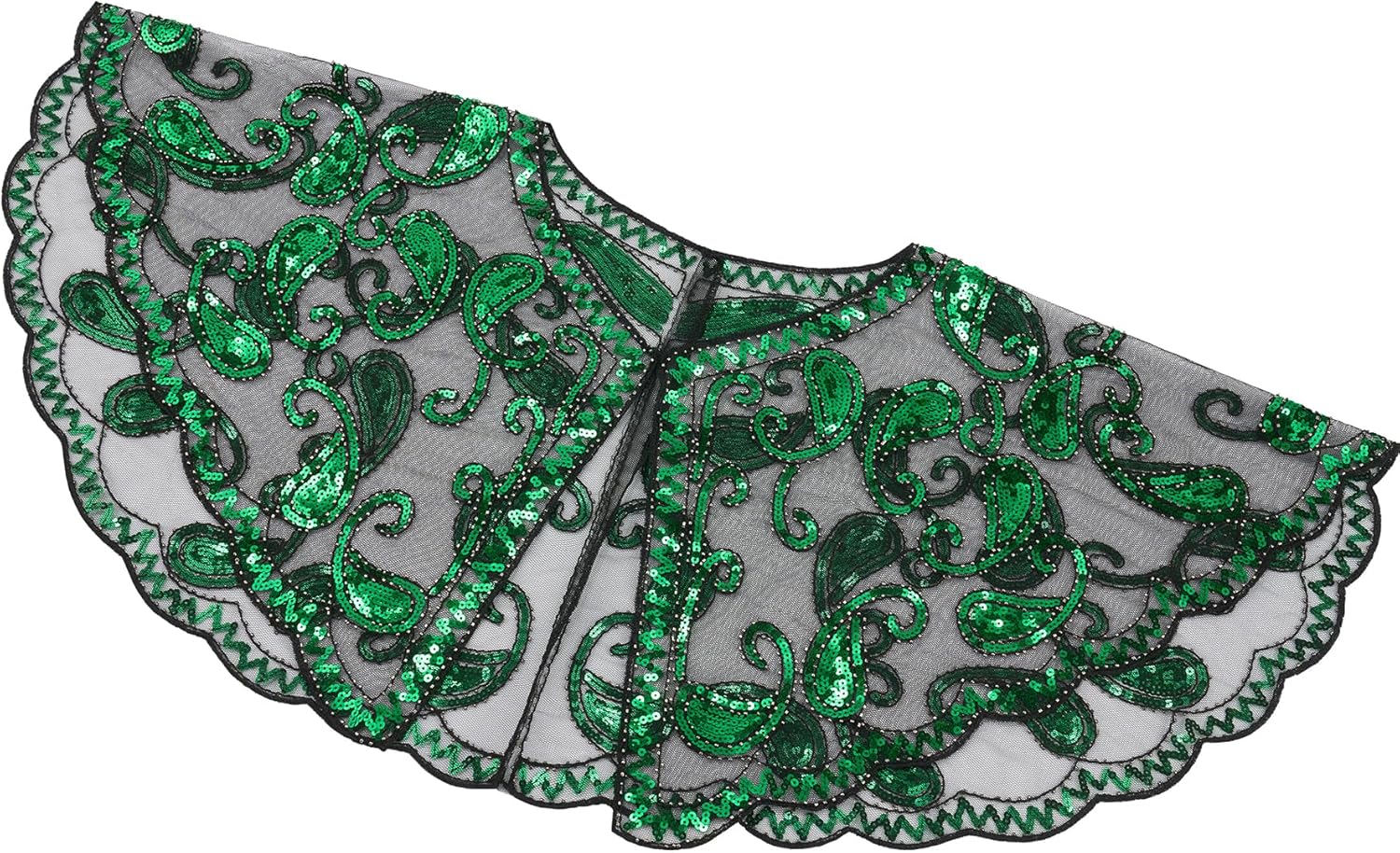 SWEETV Women's 1920s Flapper Shawl,Sequin Beaded Shawls and Wraps for Evening Dresses/Party/Wedding/Formal/Harlem night - Image 6