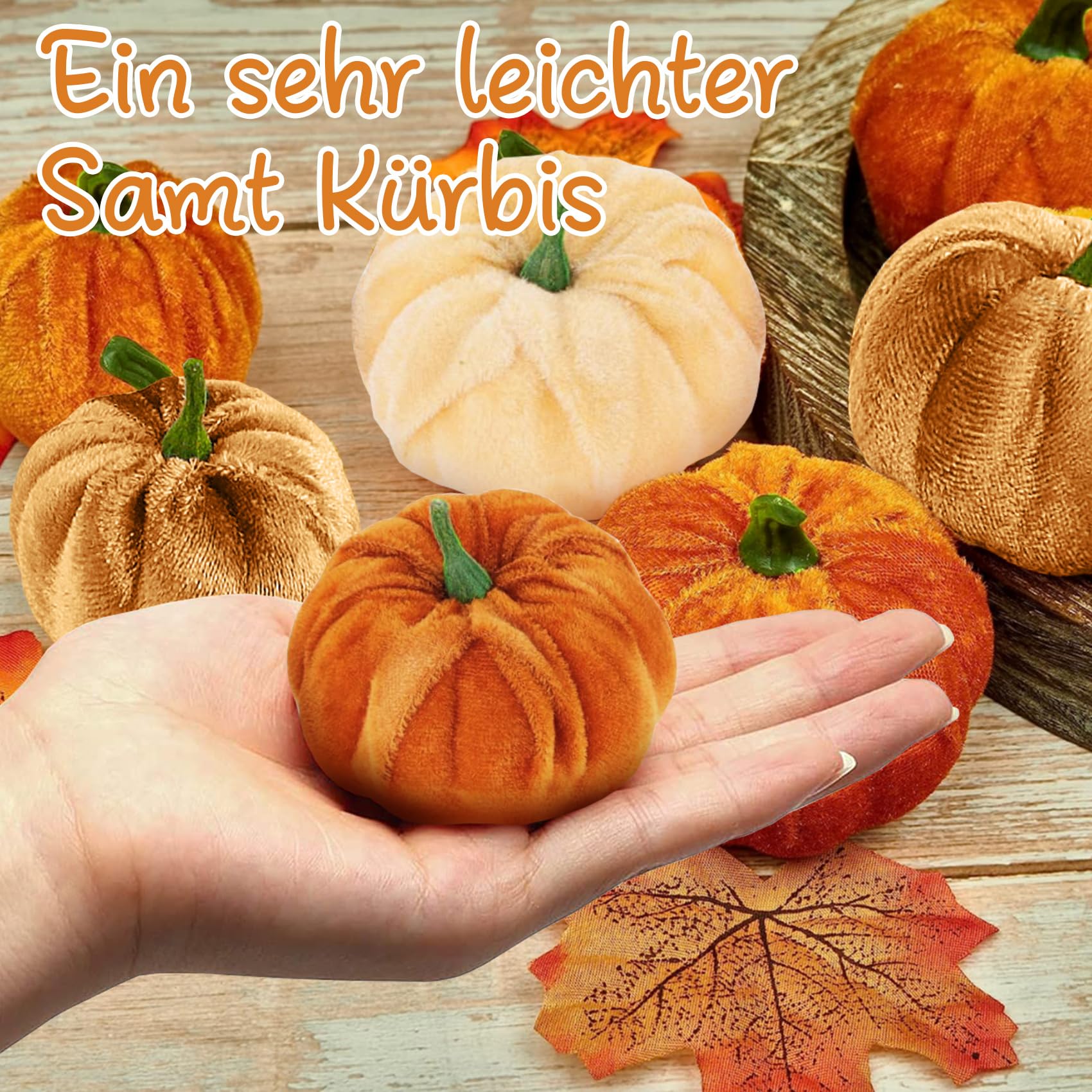 24 Citrouilles Artificielles Miniatures - Orange, Marron, Beige Pour Déco Automne Et Halloween