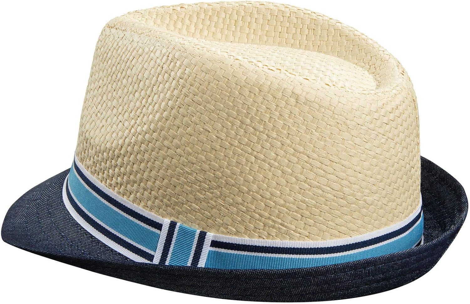 PEAK 2 PEAK Unisex Kids Straw Trilby Fedora Cap Felt Fedora Hat Short Brim Sunhat