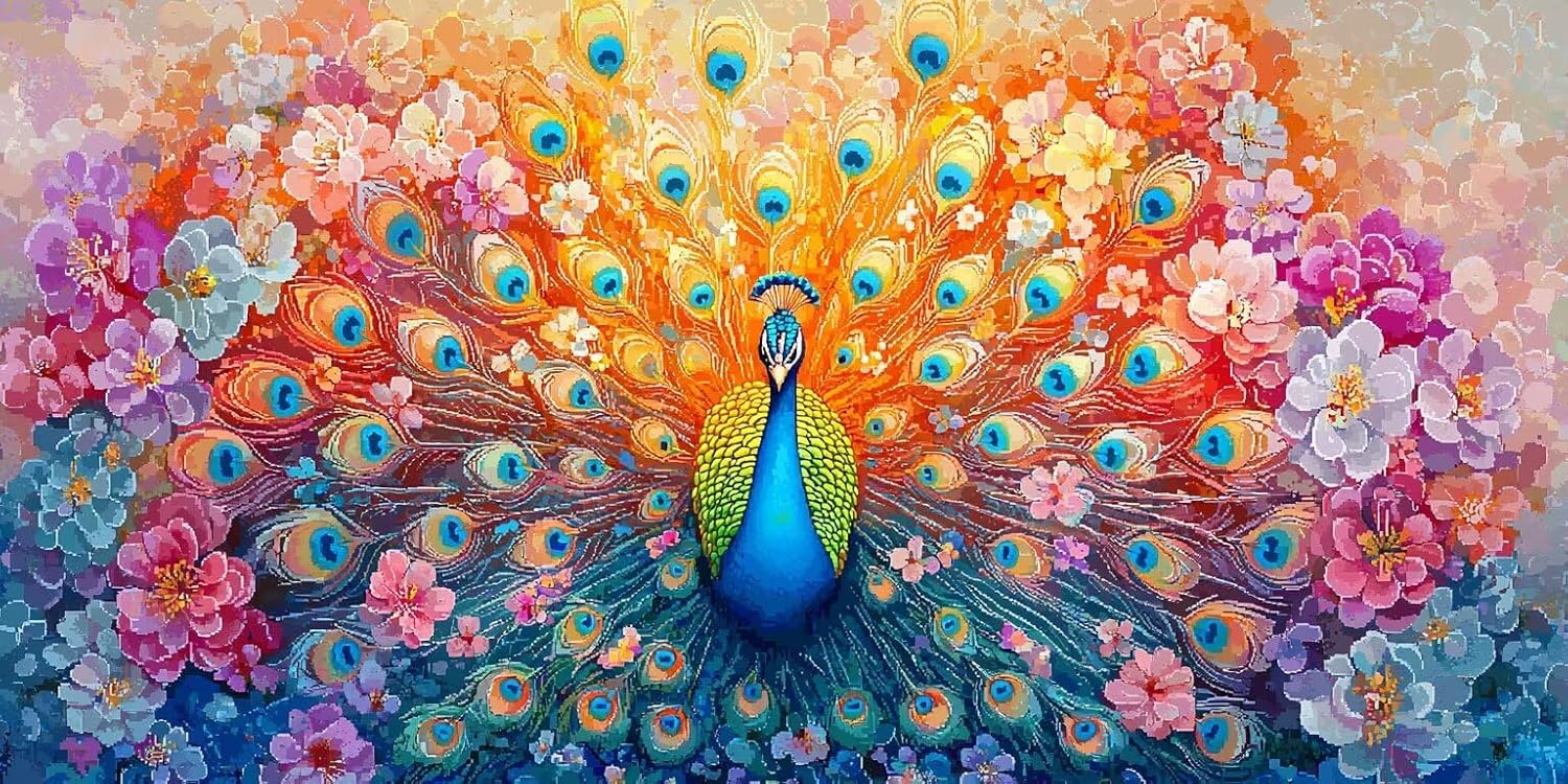 カラークジャク 数字油絵 Paint by Numbers Adults DIY 数字塗り絵 子供と大人向け 初心者向け ナンバーペ