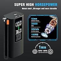 Vista 3 de Inflador de neumáticos, compresor de aire portátil, bomba de aire automática para neumáticos de automóvil, accesorios de automóvil con manómetro