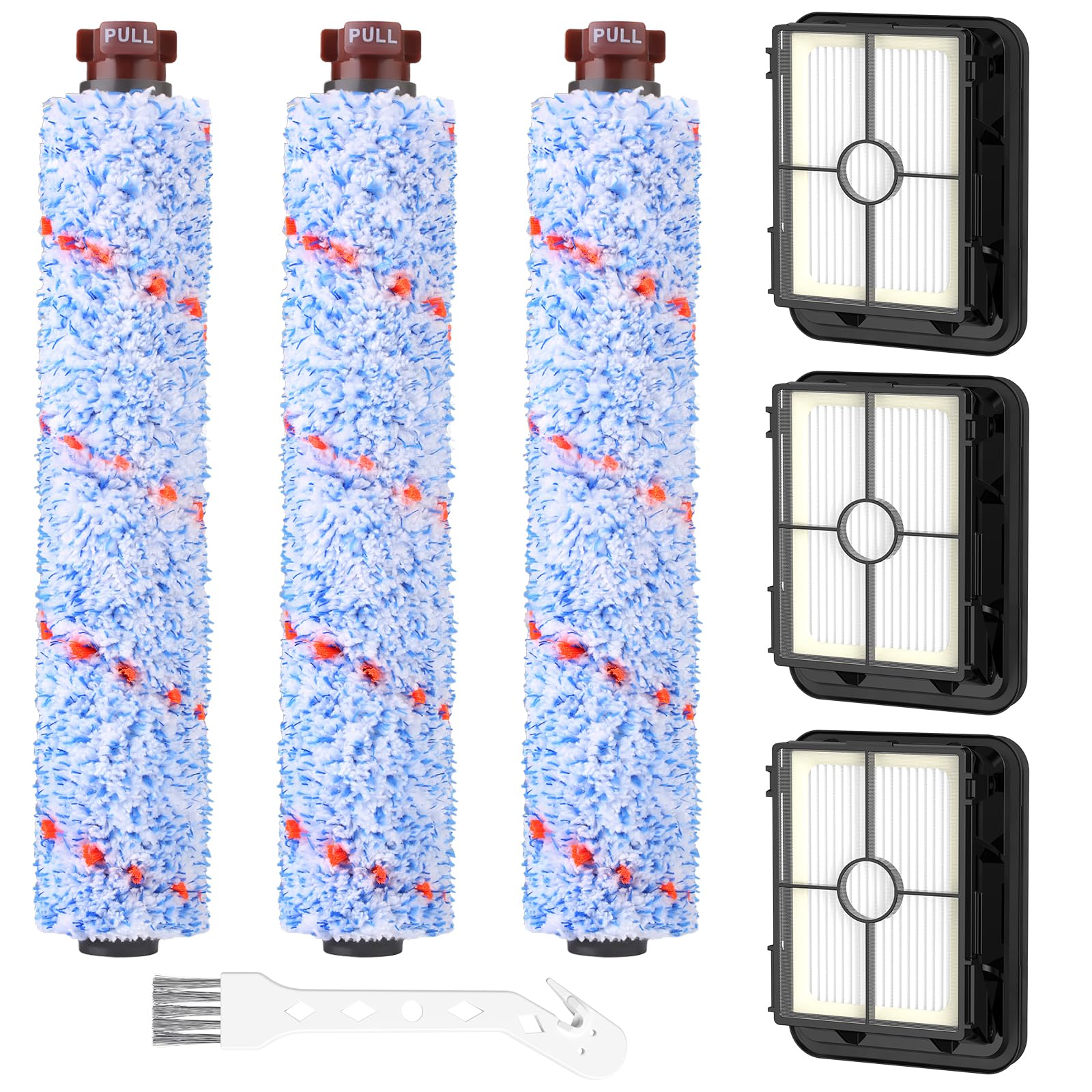 Zubehör für Bissell CrossWave 3-in-1 C3 Pro Nass Trockensauger 3555N, 3 Multi-Oberflächenbürsten 1868 + 3 Filter 1866 für Bissell CrossWave 17132 2225N 2582N 25821 2519 Staubsauger