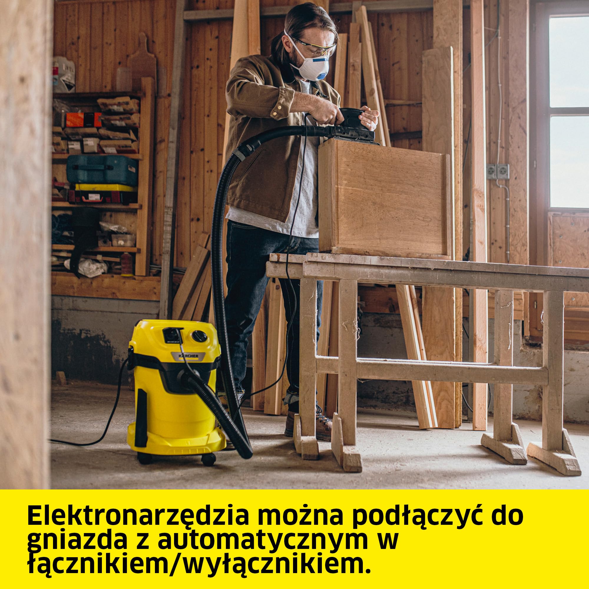 Kärcher odkurzacz uniwersalny WD 3 P V-19/4/20, 1000 W, plastikowy zbiornik, wąż ssący, filtr kartridżowy, fizelinowa torebka filtracyjna, ssawka podłogowa i szczelinowa, adapter do elektronarzędzi