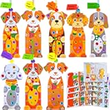 24 Sets Kids Crafts Kits DIY Dog Bookmark Ornaments Decorations Art Set Pet Arts Crafts Foam Stickers for Summer Camping Party Favors Reading Rewards Art Project Classroom Birthday Activities
