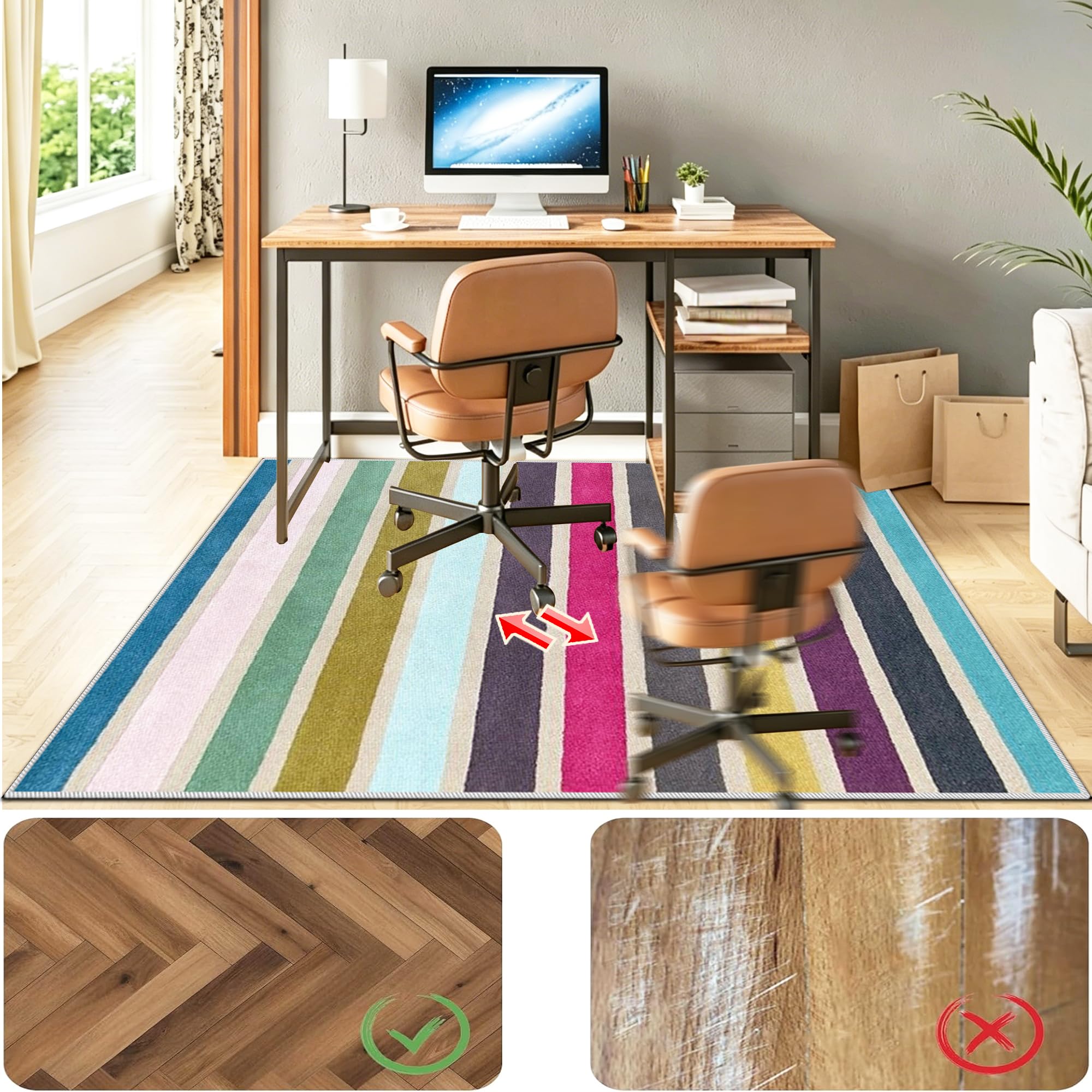 Tapis de Protection de Sol pour Sols Durs Bureau pour Moquette 80 x 160 cm