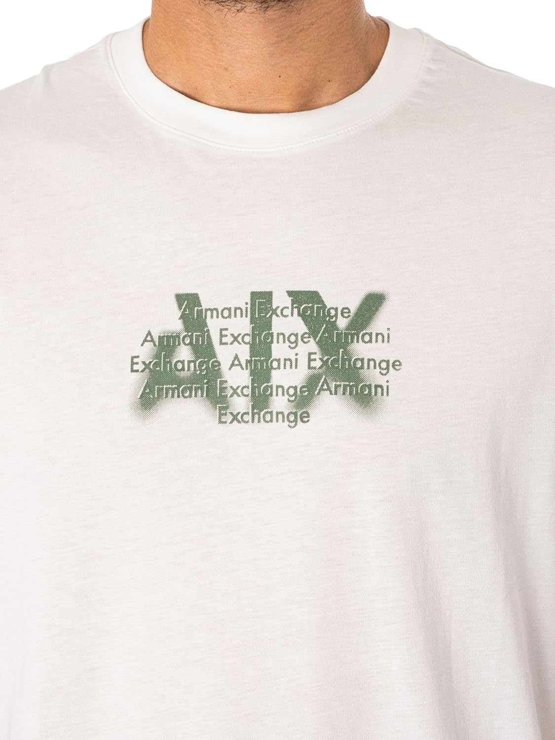 Armani Exchange Mens A|x Logo with Partial Distortion Regular Fit Tee - Image 4