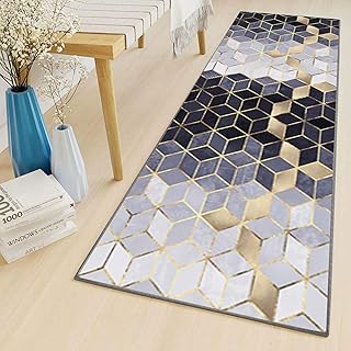 LYYK Tappeto Salotto Moderno Antiscivolo Lavabile Antimacchia Motivo Geometrico Tappeto Runner per Soggiorno Camera da Letto Sala da Pranzo Foyer, 50x120cm Color4