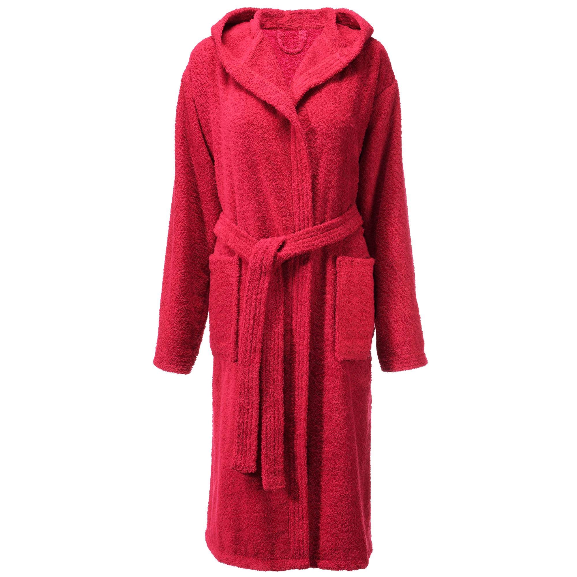 CelinaTex S-XXL Bademantel Kapuze Uni lang aufgesetzte Taschen Damen Herren Unisex warm Frottee Baumwolle Morgenmantel, Sauna, Spa, Pool, Bad, flauschig und komfortabel OEKO-TEX Arizona