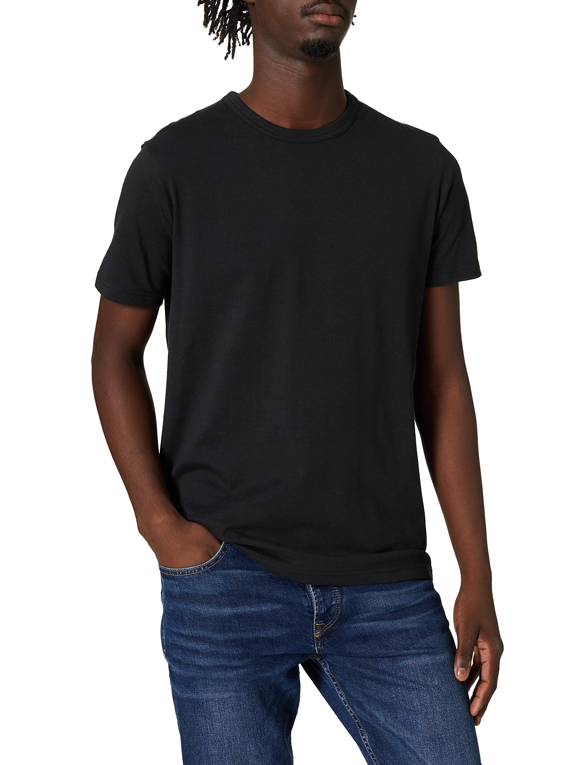 Marc OߴPolo Men's Organic Cotton T-Shirt with Round Neck, Black (Black), M