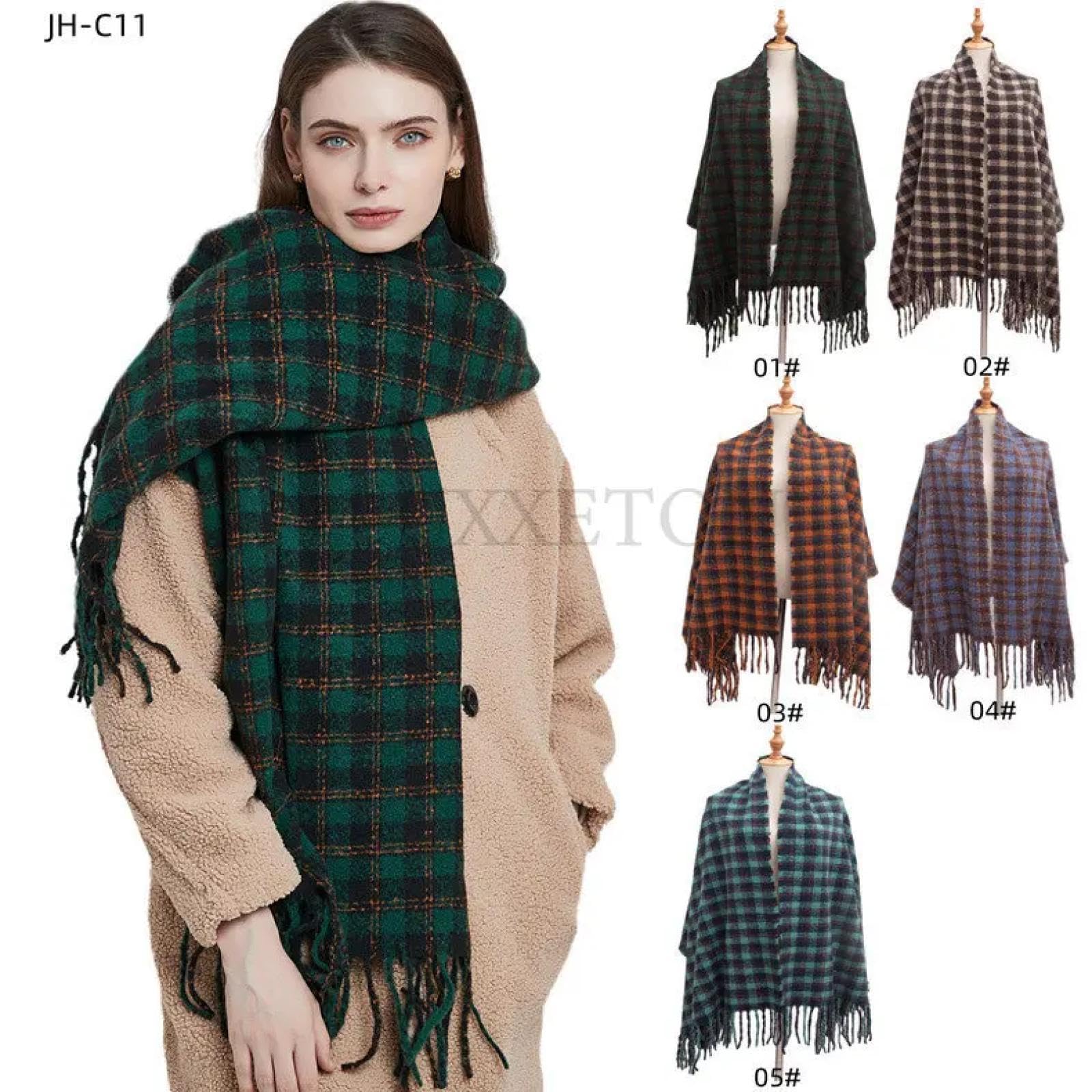 Schals Tücher Halstuch Scarf Luxus-Poncho Für Damen, Designer-Druck, Schals Und Tücher, Damen, Winterhals, Warm, Wickeltuch, Weiche Decke, Cape