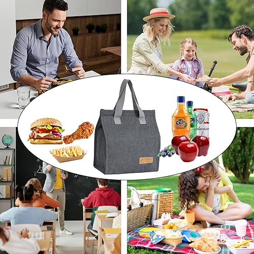 Miniatura 7 de Bolsa de almuerzo para mujereshombres, impermeable, reutilizable, portátil, bolsa de almuerzo. Bolsa térmica ideal para el