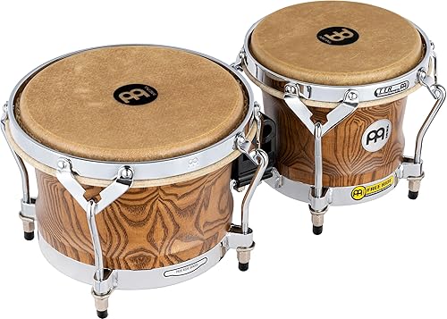Meinl Percussion WB500ZFA-M Free Ride Series Woodcraft Bongos, Zebra Acabado Ash - Mate