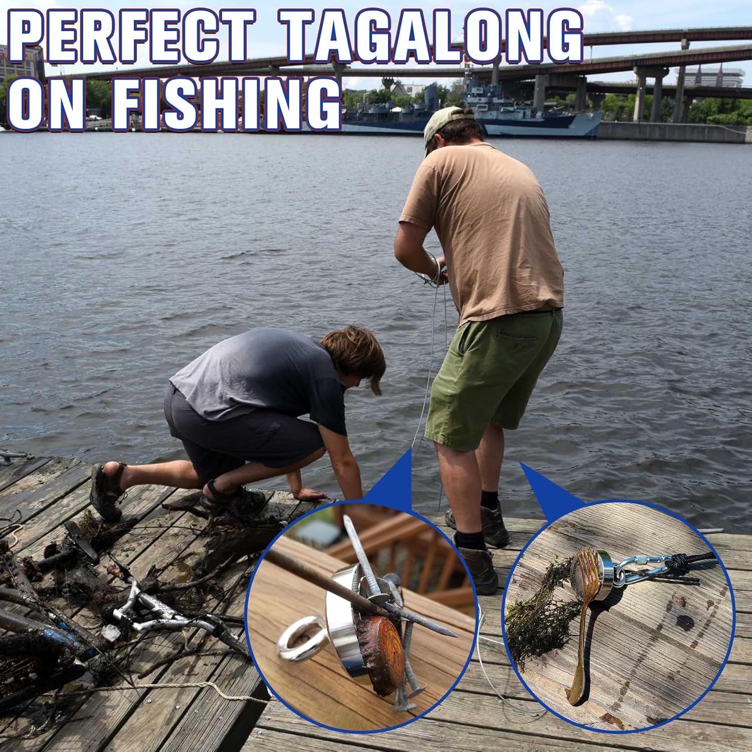 Fishing Magnets 200 Lbs Pulling Force, Strong Rare Earth Magnet Fishing Magnet Only, Magnetic Fishing, Heavy Duty Security Large Tags Neodymium Magnets for River Fishing, Lifting (1.75)